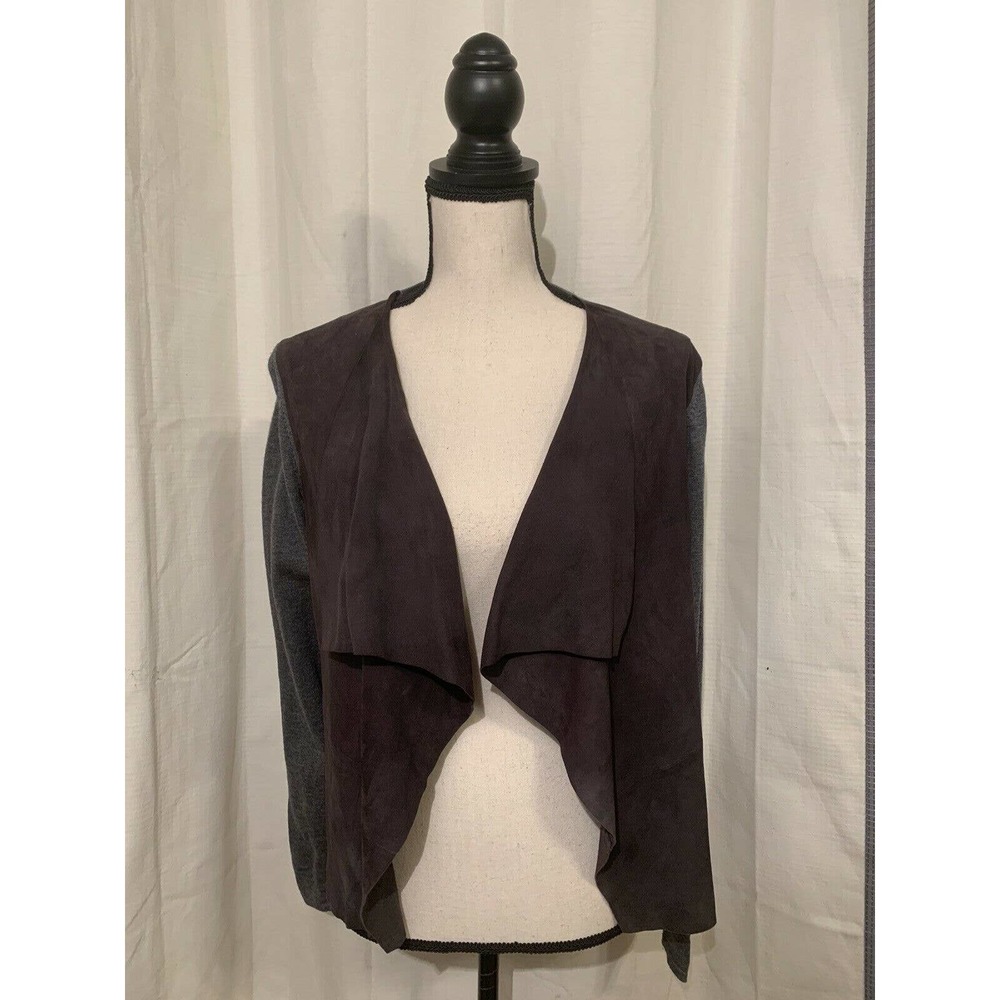 Elie Tahari Gray Draped Cardigan Sweater